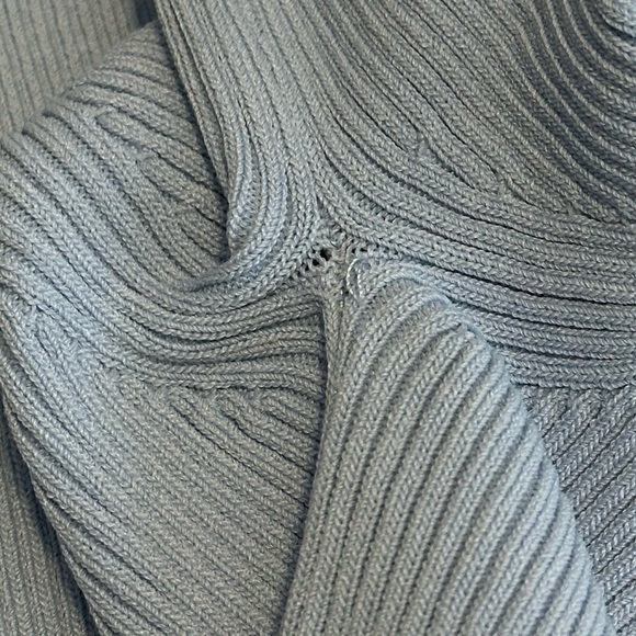 🩵SANDRO PARIS Baby Blue Bell Fluted Sleeves “Malana” Ribbed Sweater Top Blouse - Picture 7 of 9